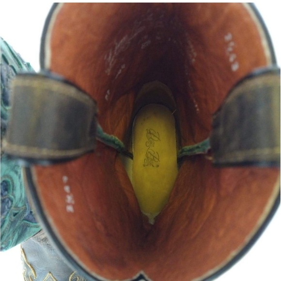 Dan Post Vintage Blue Bird Women's
DP3544 Chocolate Teal Snip Toe Boots - Picture 6 of 13